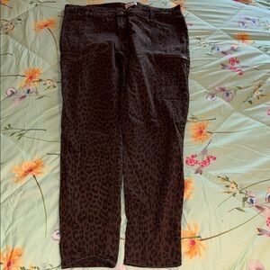 Pistola Black Leopard Print Cropped Jeans